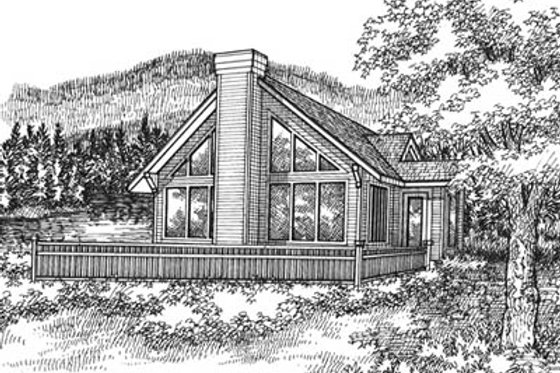Exterior - Front Elevation House Plan #50-120 - 3 bed, 2 bath