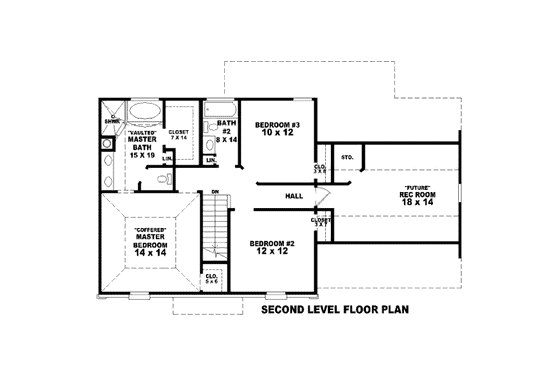 Floor Plan - Upper Floor for European House Plan #81-13608 - 3 bed, 2.5 bath