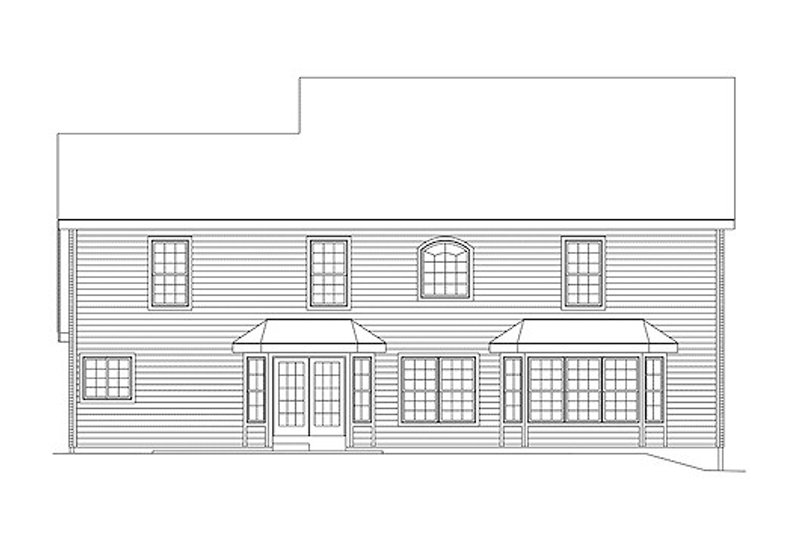 Home Plan - Exterior - Rear Elevation for Colonial House Plan #57-274 - 4 bed, 2.5 bath
