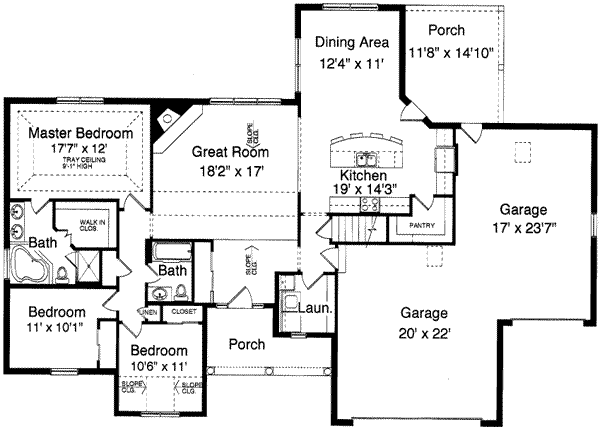 Architectural House Design - Traditional Floor Plan - Main Floor Plan #46-373