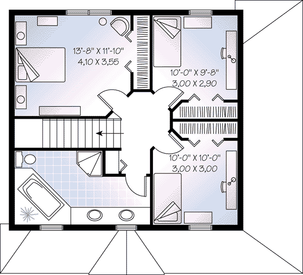 Home Plan - Traditional Floor Plan - Upper Floor Plan #23-503