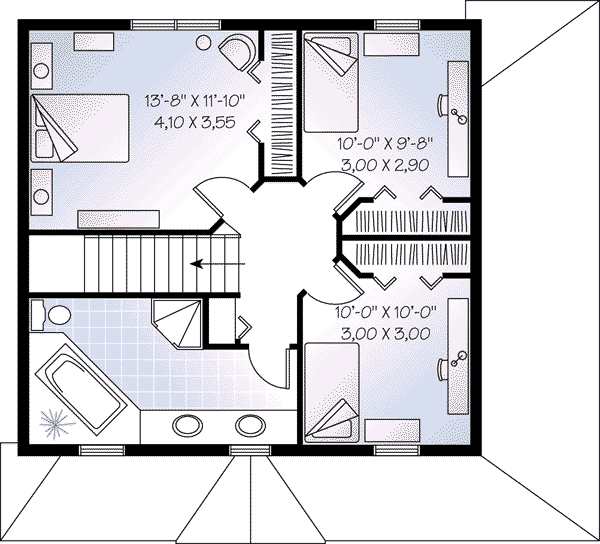House Design - Traditional Floor Plan - Upper Floor Plan #23-503
