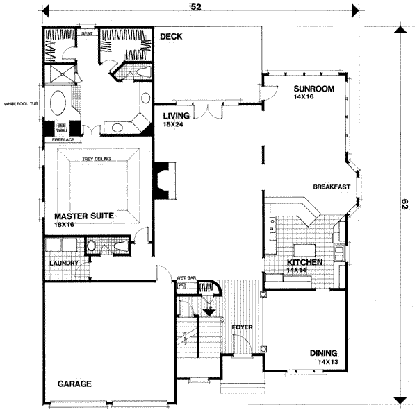 Dream House Plan - European Floor Plan - Main Floor Plan #56-216