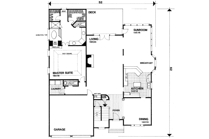 Dream House Plan - Floor Plan - Main Floor for European House Plan #56-216 - 4 bed, 3.5 bath
