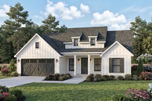 Architectural House Design - Exterior - Front Elevation for Farmhouse House Plan #1074-139 - 3 bed, 2 bath