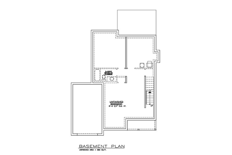 House Design - Floor Plan - Lower Floor for Craftsman House Plan #1100-5 - 3 bed, 2.5 bath