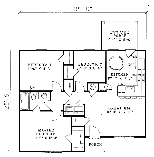 Traditional Floor Plan - Main Floor Plan #17-106