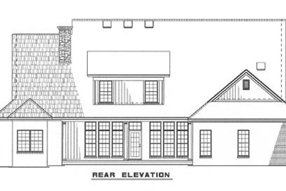 Exterior - Rear Elevation for Craftsman House Plan #17-244 - 5 bed, 3 bath