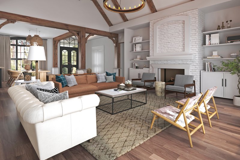 House Plan Design - Interior - Family Room for Craftsman House Plan #54-434 - 3 bed, 3.5 bath
