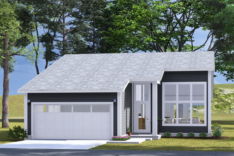 House Blueprint - Modern Exterior - Front Elevation Plan #513-2296