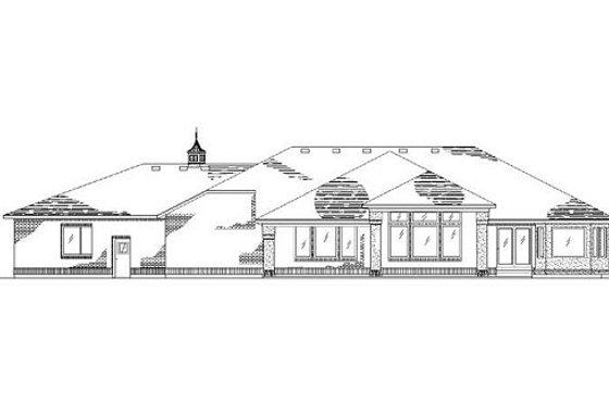 Exterior - Rear Elevation for European House Plan #5-271 - 4 bed, 3.5 bath