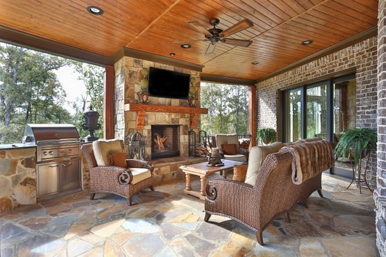 Exterior - Covered Porch 1 for Ranch House Plan #54-458 - 2 bed, 2.5 bath