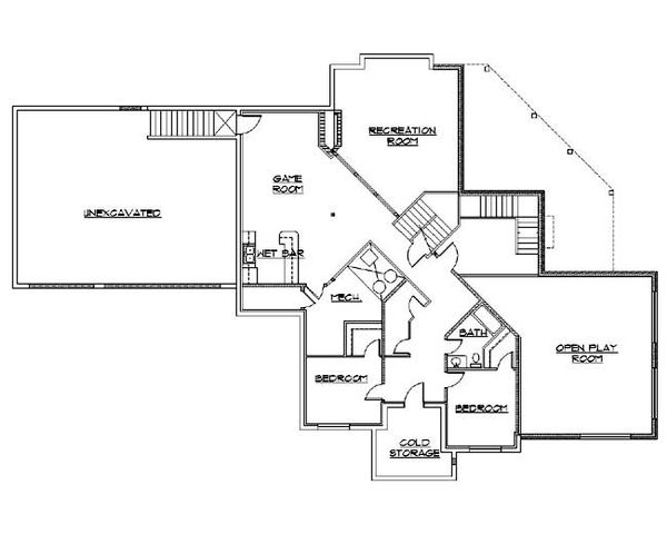 Traditional Floor Plan - Lower Floor Plan #5-470