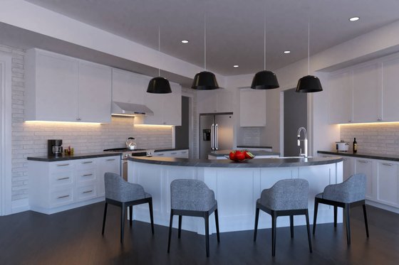 Interior - Kitchen for European House Plan #54-425 - 4 bed, 4.5 bath