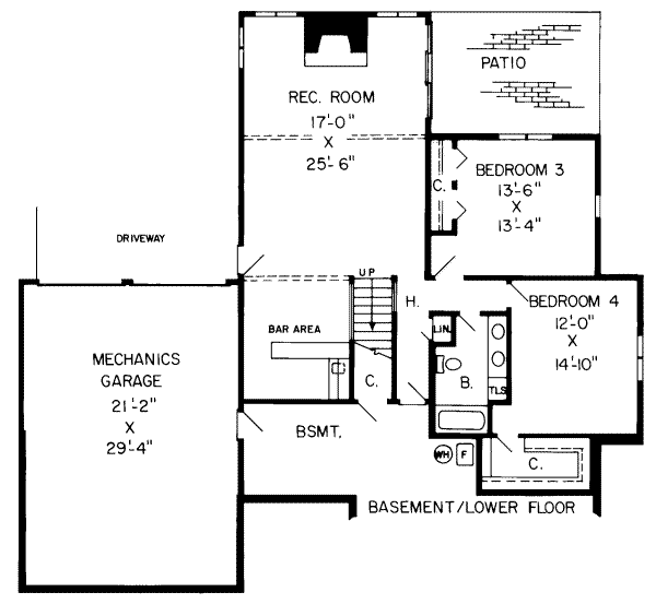Floor Plan - Lower Floor Plan #312-416