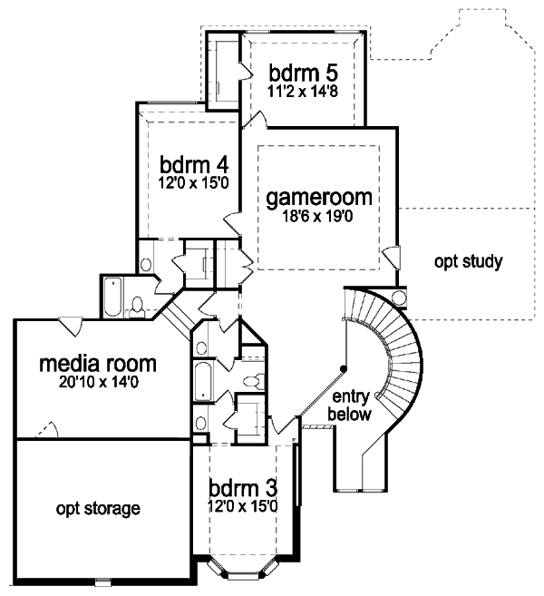 House Design - European Floor Plan - Upper Floor Plan #84-431