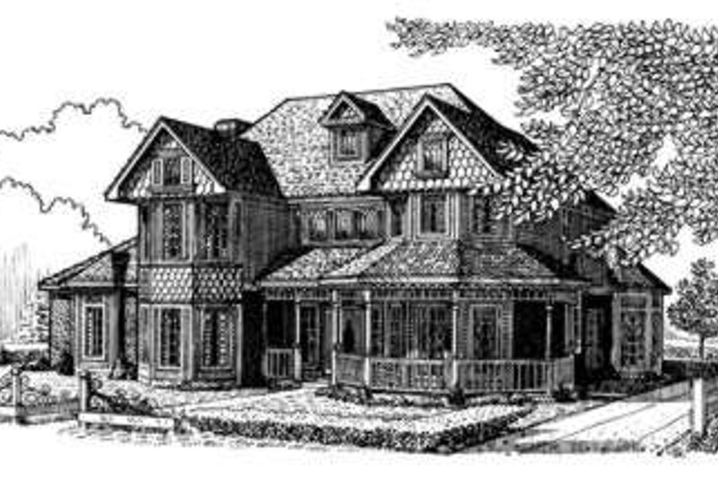 Architectural House Design - Victorian Exterior - Front Elevation Plan #410-197