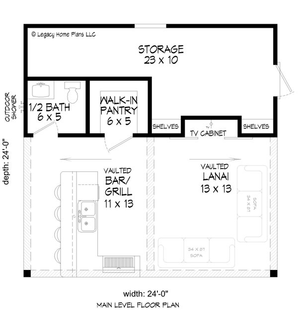 Craftsman Floor Plan - Main Floor Plan #932-656