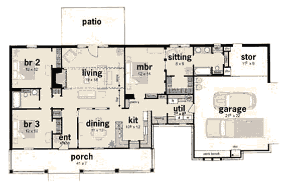 Dream House Plan - Country Floor Plan - Main Floor Plan #36-137