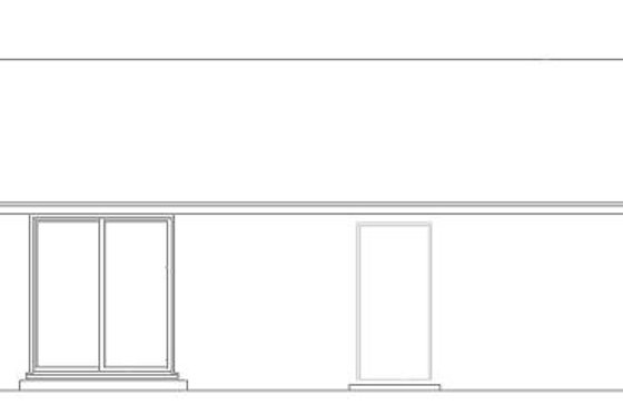 Exterior - Rear Elevation for Ranch House Plan #1-109 - 2 bed, 1 bath