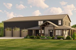 Home Plan - Barndominium Exterior - Front Elevation Plan #1064-221