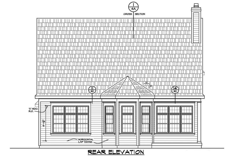 Home Plan - Exterior - Rear Elevation for Traditional House Plan #20-2275 - 3 bed, 3 bath
