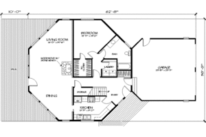 Floor Plan - Main Floor for Contemporary House Plan #320-300 - 4 bed, 2 bath