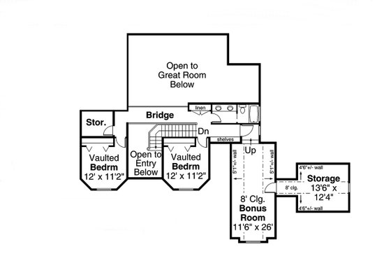 Floor Plan - Upper Floor for Country House Plan #124-397 - 3 bed, 2.5 bath