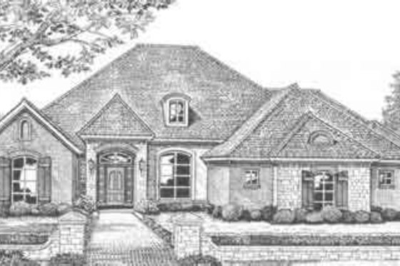 Exterior - Front Elevation for European House Plan #310-386 - 4 bed, 3.5 bath