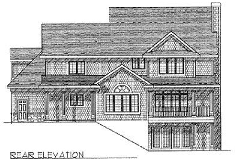 House Plan Design - Exterior - Rear Elevation for Traditional House Plan #70-440 - 3 bed, 2.5 bath