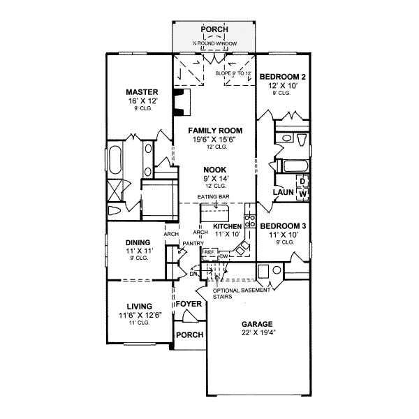 Architectural House Design - Traditional Floor Plan - Main Floor Plan #20-347