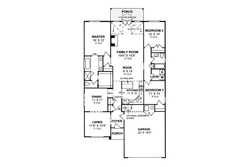 Traditional Style House Plan - 3 Beds 2 Baths 1827 Sq/Ft Plan #20-347 ...