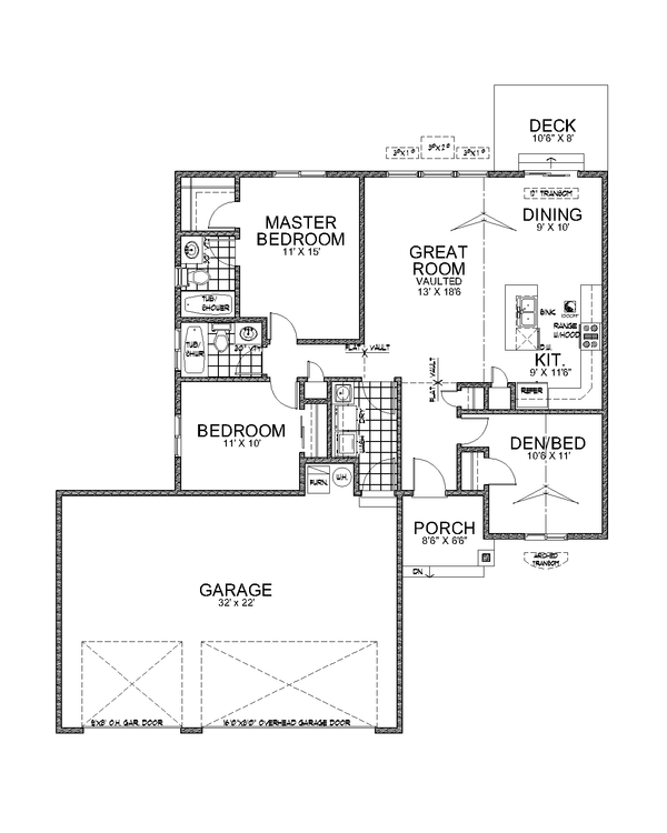 Craftsman Floor Plan - Main Floor Plan #112-183