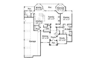 Floor Plan - Main Floor for European House Plan #411-704 - 4 bed, 4 bath
