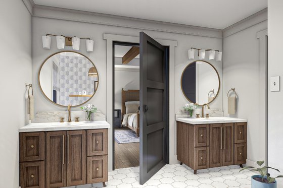 Interior - Master Bathroom 1 for Traditional House Plan #455-557 - 5 bed, 3.5 bath