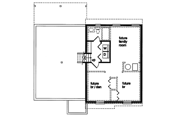 Floor Plan - Lower Floor for Traditional House Plan #47-342 - 3 bed, 2 bath