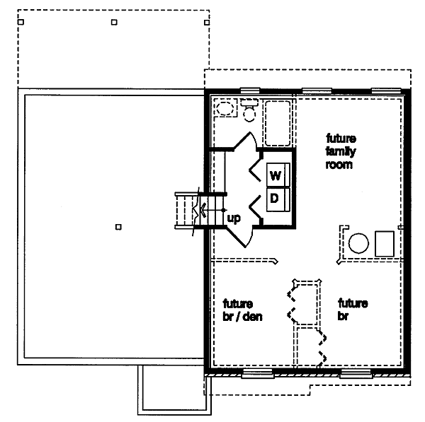Traditional Floor Plan - Lower Floor Plan #47-342