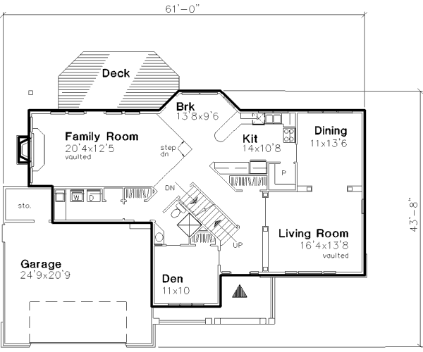 Country Floor Plan - Main Floor Plan #320-464