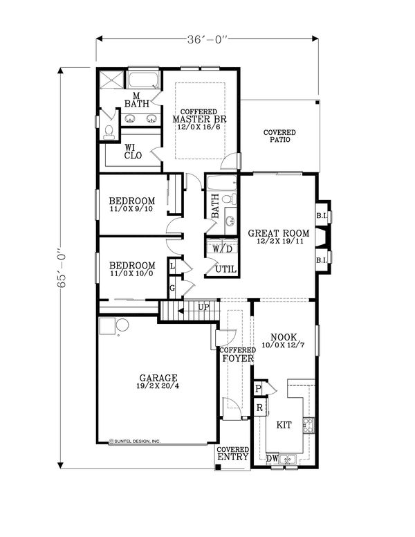 Architectural House Design - Craftsman Floor Plan - Main Floor Plan #53-602