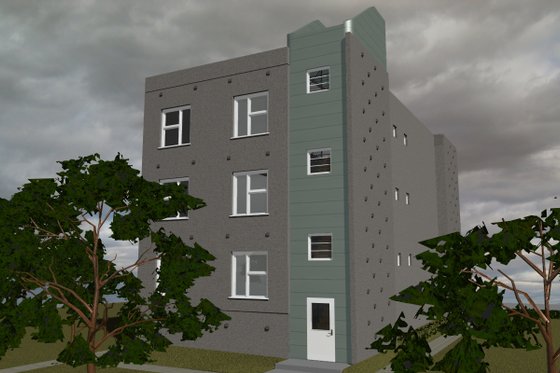 Exterior - Rear Elevation for Contemporary House Plan #535-21 - 9 bed, 6 bath