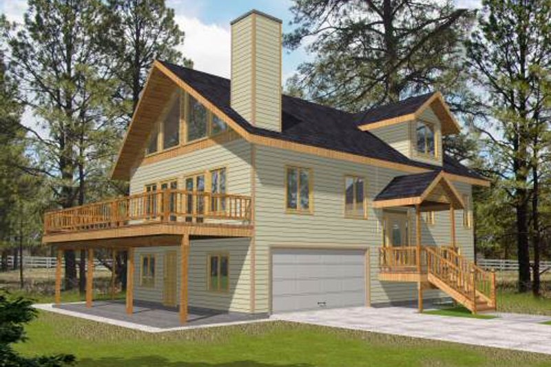 Architectural House Design - Bungalow Exterior - Front Elevation Plan #117-571