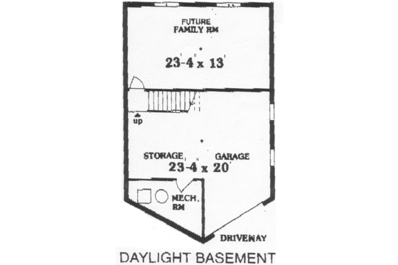 Floor Plan - Lower Floor for Cabin House Plan #3-107 - 3 bed, 2 bath