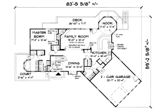 Floor Plan - Main Floor for European House Plan #75-113 - 3 bed, 2.5 bath