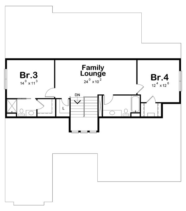 Craftsman Floor Plan - Upper Floor Plan #20-2281