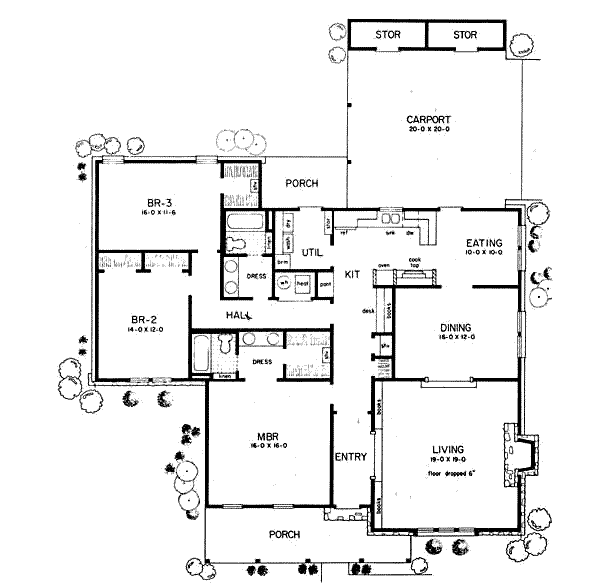 Architectural House Design - Country Floor Plan - Main Floor Plan #36-420