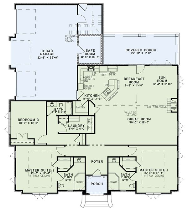 House Plan Design - European Floor Plan - Main Floor Plan #17-2548