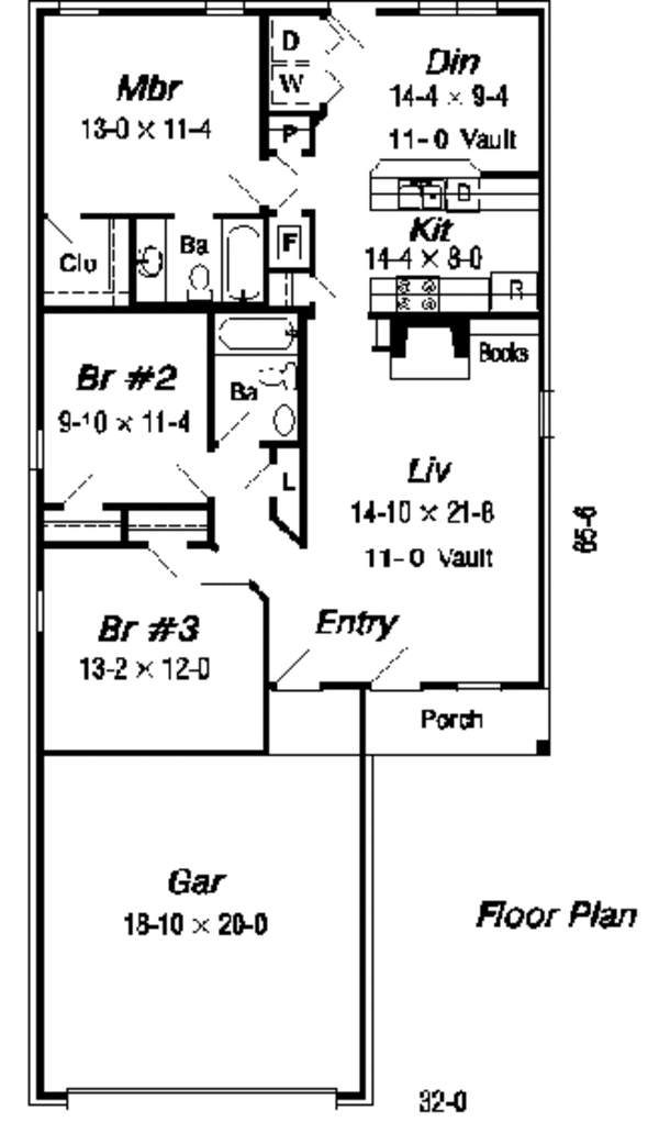 Ranch Floor Plan - Main Floor Plan #329-170