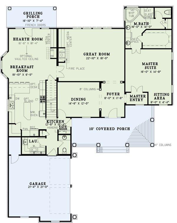 House Design - Country Floor Plan - Main Floor Plan #17-287