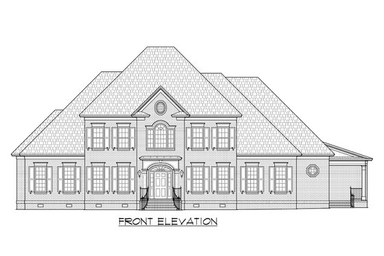 Exterior - Front Elevation 3 for Classical House Plan #1054-63 - 4 bed, 4 bath