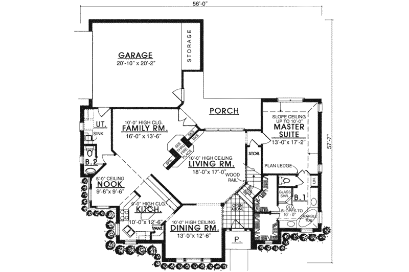 Home Plan - Floor Plan - Main Floor for European House Plan #40-144 - 3 bed, 2.5 bath